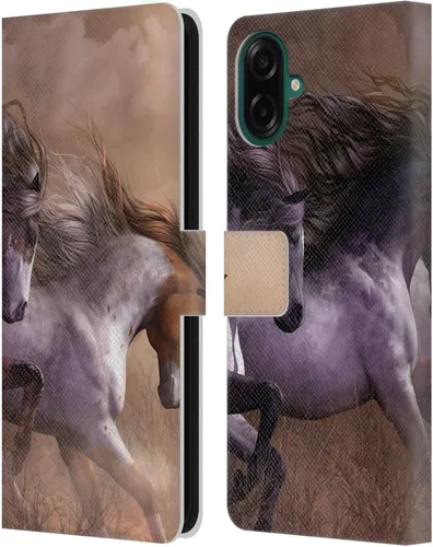 Vista 147 de Head Case Designs Officially Licensed Laurie Prindle A Morgan Christmas Western Stallion Leather Wallet Case Compatible with Samsung Galaxy A07 4G
