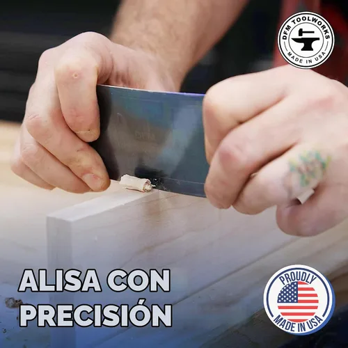 Vista 4 de DFM Tool Works Raspador de Tarjetas Rectangular - Raspador Multiusos de Precisión para Gabinetes para Carpintería, Acabadores Finos de Madera