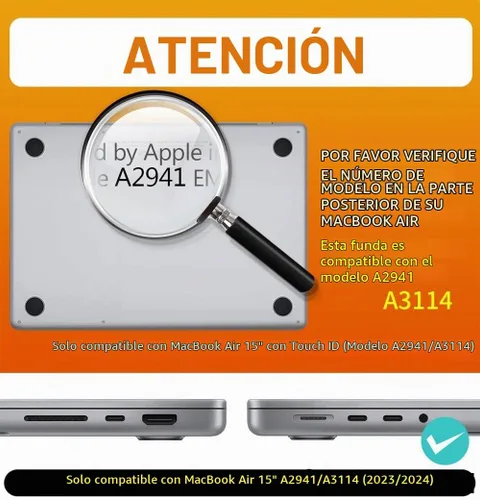 Vista 2 de SUPCASE para Funda de MacBook Air de 15 Pulgadas 2025/2024/2023 (Unicorn Beetle), M4 A3241 / M3 A3114 / M2 A2941 Funda Protectora de Carcasa Rígida