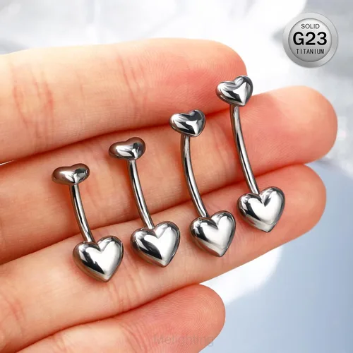 Vista 2 de Melighting Piercing para ombligo de titanio de 0.49 oz, con rosca interna, G23, piercing para el ombligo, piercing para el ombligo, piercing