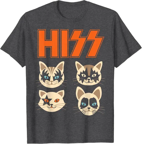 Vista 25 de Camiseta Hiss Funny Cats Kittens Rock Rockin, Negro