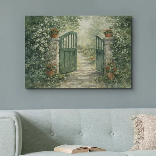 Vista 92 de wall26 Prado con álamos por Claude Monet - Arte moderno impresionista, arte en lienzo para el hogar, 12 x 18 pulgadas