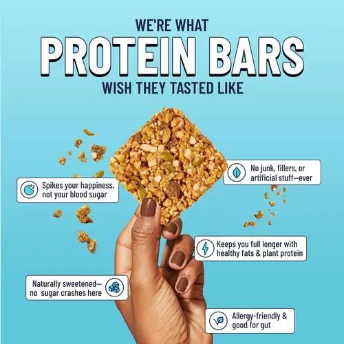 Vista 4 de The YES Bar Barra de manzana y canela crujiente – Proteína a base de plantas, barra de aperitivo decadente – Vegana, paleo, sin gluten, sin lácteos