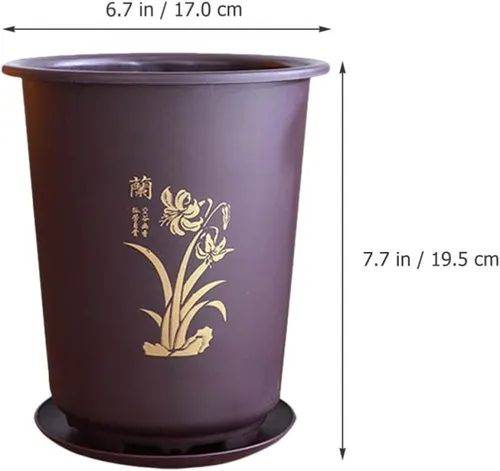 Vista 2 de 3 Sets Orchid Nursery Pots with Tray Plastic Multi-hole Planters