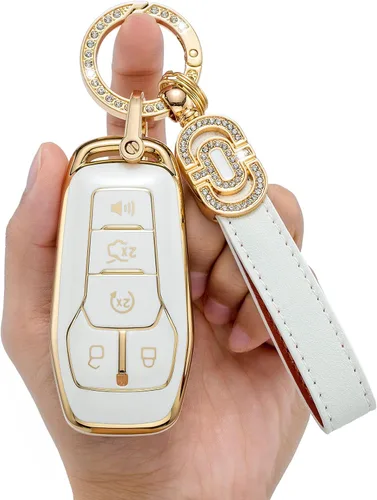 Vista 7 de Funda para llavero de TPU adecuada para Ford F150 F250 F350 F450 F551 Edge Explorer Smart Key Fob, Modelo A (negro).