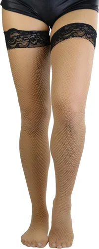 Vista 45 de ToBeInStyle Medias de red atemporales con costura trasera para mujer