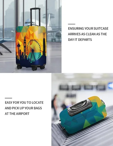 Vista 14 de URBEST Funda protectora para maleta, antiarañazos y suciedad, Otoño de vidrieras