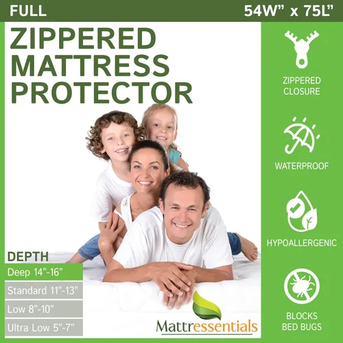 Vista 13 de Protector de colchón individual con cremallera (5 a 7 pulgadas de profundidad), funda de colchón impermeable para chinches de cama, funda