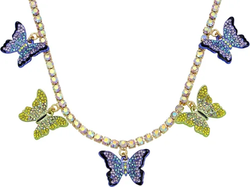 Vista 2 de Betsey Johnson Womens Butterfly Layered Necklace