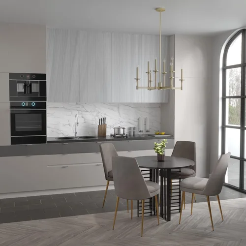 Vista 2 de Hunter - Briargrove 8 luces de latón moderno, lámpara de araña grande, regulable, estilo formal, forma de vela, para dormitorios, cocinas, comedor