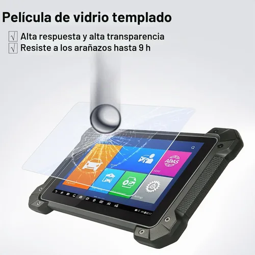 Vista 2 de Protector de pantalla de vidrio templado compatible con Autel MK808BT/MX808 Blanco sucio
