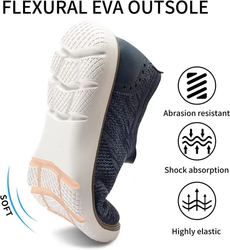 Vista 4 de Zapatos deportivos casuales para hombre, cómodos, de punto, de malla, ligeros, transpirables, formales, Oxford, para negocios