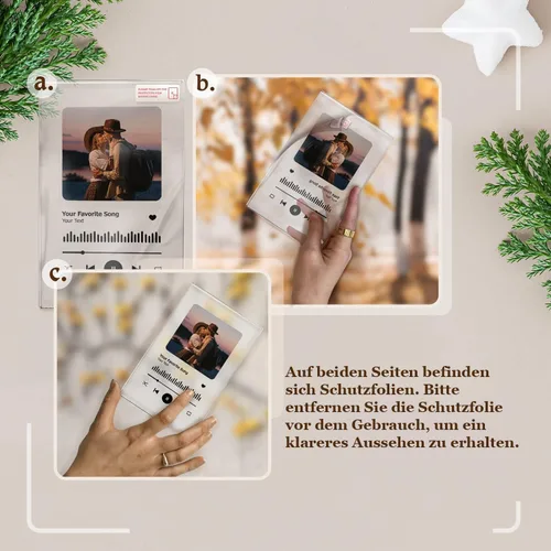 Vista 6 de Placa personalizada de Spotify, canción acrílica con foto y texto, marco de fotos personalizado para parejas, bodas, aniversario (4 x 6 pulgadas)