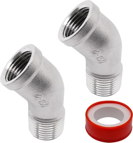 Vista 12 de 1 PIEZA Accesorios de Codo de 45 Grados, Tubo Macho NPT de 1" a 1" NPT Hembra 304 Accesorio de Tubería de Acero Inoxidable, Acoplador Conector