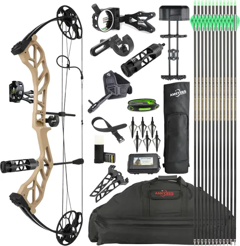 Vista 12 de Archery E8 Compound Bow Set for Adults and Teens RTH Hunting and Target Practice 19”-30” Draw Length,19-70 Lbs Draw Weight,up to IBO 320 fps,Limited
