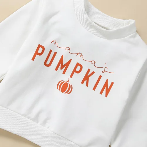 Vista 5 de Omkzanbi Mama & Mamas Pumpkin - Sudadera de manga larga para Halloween, Acción de Gracias, mamá y yo, traje familiar a juego