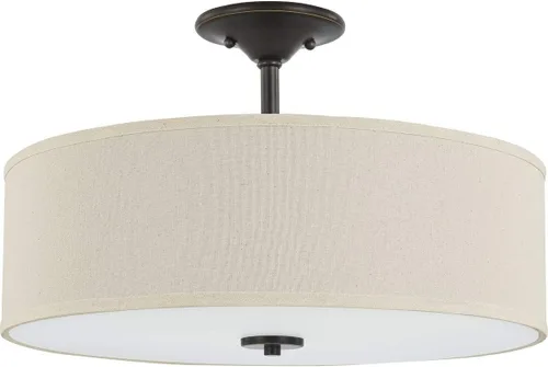 Vista 18 de Progress Lighting Inspire - Luz semiempotrada de 18" con 3 luces, grafito Grafito con pantalla de lino de verano