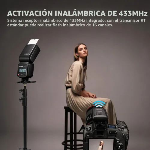 Vista 6 de Godox TT520III TT520 III Flash de cámara, flash universal de zapata caliente, flash manual GN33 con transmisor inalámbrico RT-16, compatible