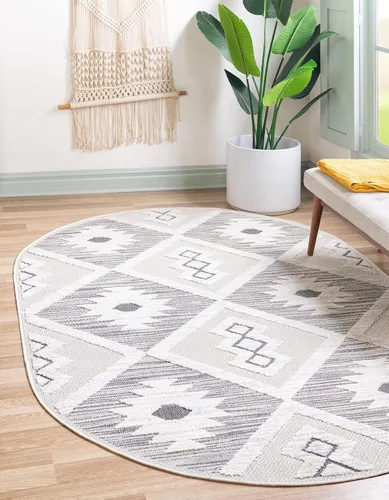 Vista 9 de Unique Loom Arlo Collection - Alfombra Kai (rectangular 2' 0" x 3' 0", beige arenoso/gris)