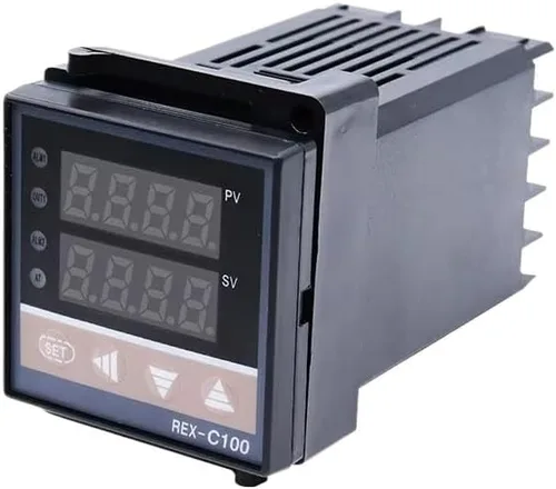 Vista 4 de Digital PID Temperature Controller REX-C100 REX C100 Thermostat 0-400℃+ 40DA SSR Relay+ K Thermocouple 1m Probe RKC + Heatsink(1 Set with Base)