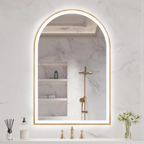Vista 11 de Espejo de baño con iluminación LED arqueada de 24 x 30 pulgadas con luces