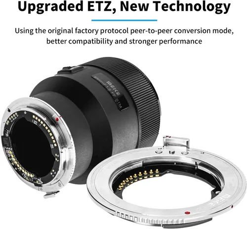 Vista 4 de Meike MK-ETZ - Adaptador de lente de montaje automático de metal compatible con convertidor de apertura automático manual para lentes Sony E-Mount a
