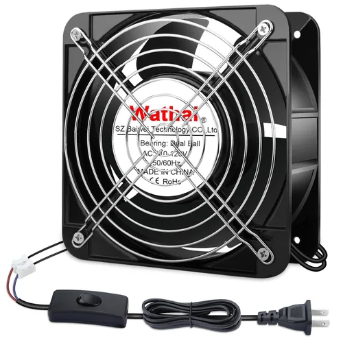 Vista 8 de Wathai AC Axial 2060 7.874 in Case Muffin Fan 110v 120V Dual Ball 7.874x2.362 in Dual Ball 280CFM Big Airflow High Performance Industrial Case