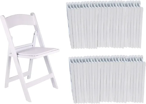 Vista 14 de BTEXPERT Silla plegable de resina con asiento acolchado de vinilo para interiores y exteriores, ligera, set para eventos en el hogar, fiestas