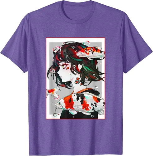 Vista 8 de Camiseta de anime anime japonés estético Otaku Negro