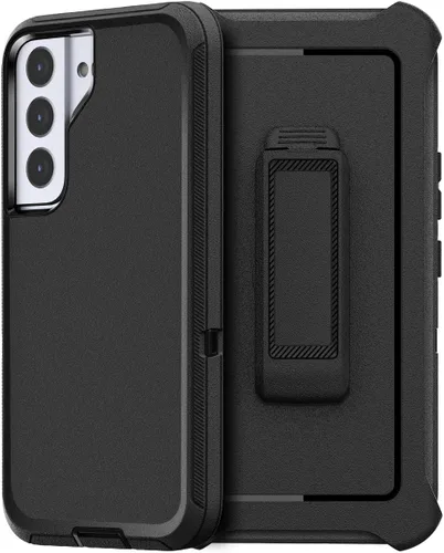 Vista 10 de AICase Funda protectora resistente para Samsung Galaxy S22 de 6.1 pulgadas (negra)