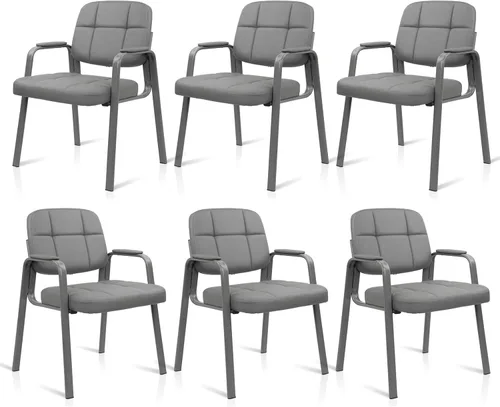 Vista 14 de CLATINA Silla de recepción de invitados, sillas de sala de conferencias, sillas de sala de espera con brazos acolchados, silla de escritorio sin