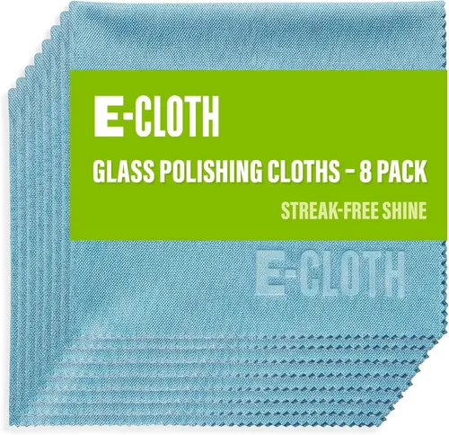 Vista 26 de E-Cloth - Paños para vidrio y pulido, limpiador de vidrio de microfibra premium, ideal para ventanas, vidrio y espejos, lavable y reutilizable