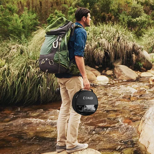 Vista 4 de Kit de 28 piezas de vajilla para acampar, regalos de camping, juegos de utensilios de cocina, accesorios de camping, utensilios de cocina para Negro