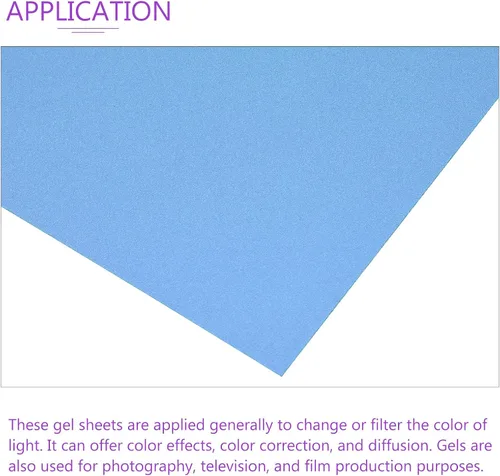 Vista 4 de DMiotech 4 piezas de gel de corrección filtro de luz superposición de plástico transparente PVC hojas azul mate para fotos, películas, video