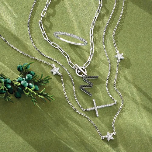 Vista 3 de RS Pure by Ross-Simons - Collar con estrella de diamantes de 0,25 qt t en plata de ley