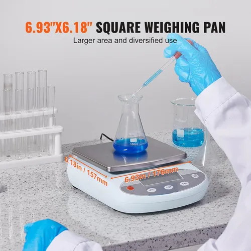 Vista 4 de Happybuy Balanza analítica de 105.82 oz x 0.00 oz, báscula digital de laboratorio de alta precisión, pantalla LCD, conversión de 13