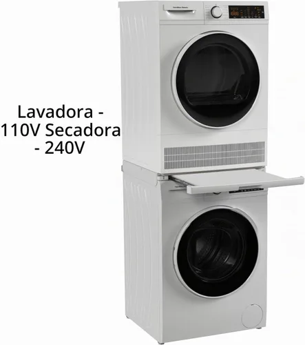 Vista 2 de Hamilton Beach Lavadora de carga frontal de tamaño completo de 2.2 pies cúbicos y secadora de 4 pies cúbicos combinada - 24" de ancho - incluye kit