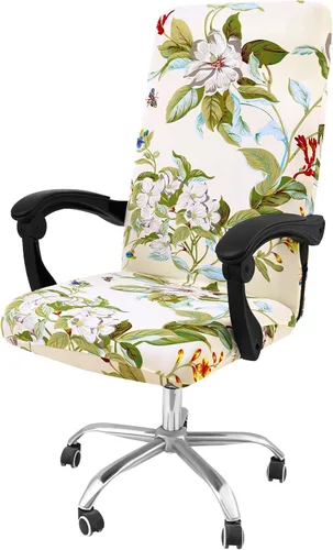 Vista 23 de Smiry fundas elásticas estampadas para silla de oficina de computadora, fundas universales para sillas giratorias de escritorio, extraíbles