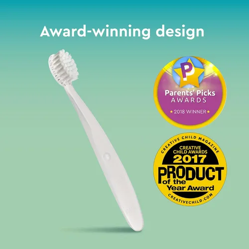 Vista 8 de RADIUS Cepillo de dientes para niños, ultra suave, sin BPA, aceptado por la ADA, diseñado para dientes delicados para niños de 6 meses en adelante
