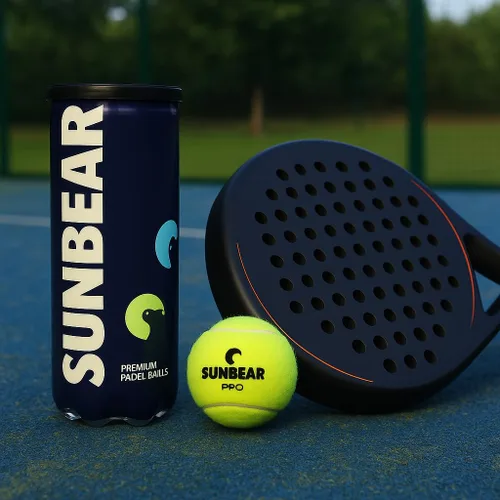 Vista 2 de Sunbear Pelotas de pádel – Pro Edition 3 unidades Pelotas presurizadas de calidad de torneo para tenis de pádel – rebote rápido y animado, fieltro