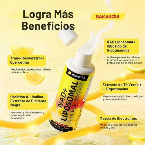 Vista 5 de Suplemento líquido liposomal NAD+ - Diseñado para ayudar a apoyar la absorción - absorción celular mejorada, ayuda a apoyar la salud celular normal