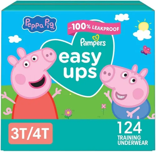 Vista 28 de Easy Ups - Pantalones de entrenamiento para niñas y niños, talla 4 (2T3T), 25 unidades, ropa interior absorbente de Peppa Pig, hasta un 100% a