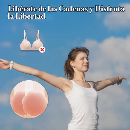 Vista 2 de Cubiertas para pezones, pastas de levantamiento de senos para mujeres, reutilizables, adhesivas, invisibles, cubierta de silicona