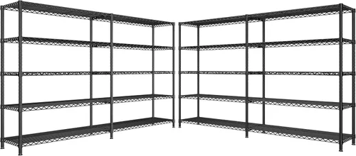 Vista 10 de REIBII Estantería de metal de 5 niveles de 1450 libras, estantería de alambre de almacenamiento de 58.1 pulgadas de ancho, estantes de despensa