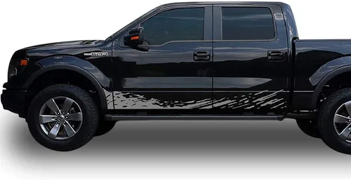Vista 5 de Juego de calcomanías de barro lateral compatible con Ford F150 Series 2009 - Regalo (negro)