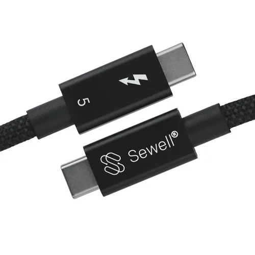 Vista 10 de Sewell Cable Thunderbolt 5, 3.3 pies, certificado Intel, 80Gbps/120Gbps