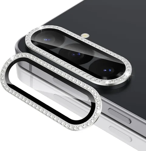 Vista 29 de Casetego Protector de lente de cámara para Galaxy Z Fold 8, [Diseño de purpurina mejorado], [Fuerte adherencia], lente de vidrio templado 9H negro