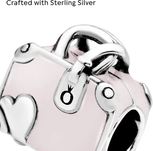 Vista 3 de PANDORA Joyería rosa bolsa de viaje encanto de plata esterlina