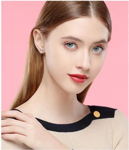 Vista 4 de FLYOW Juego de joyas de plata de ley 925 con estampado de pata de corazón y collar para mujer, Plata esterlina Zirconia cúbica