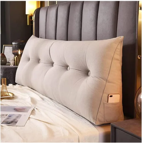 Vista 9 de Almohada triangular para cabecero, cojín grande para cabecero con cuña, almohada de lectura, respaldo de posicionamiento, cojín para cama de día